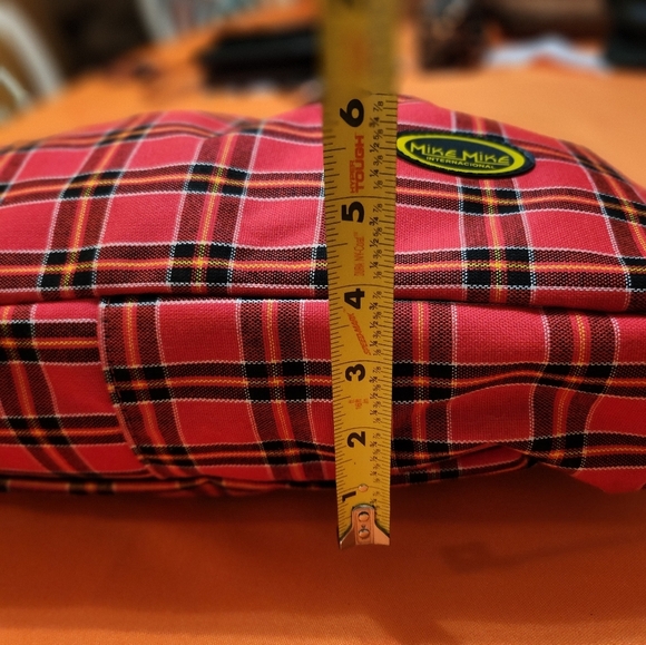 GRUNGE  90's Vintage Red and Black Capacious Tartan Tote with Pleated Design EUC - Picture 14 of 17